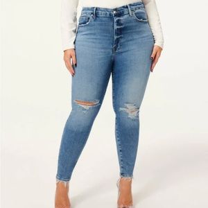 GOOD LEGS CROP NATURAL FRAY | BLUE836 - Size 6 - Good American